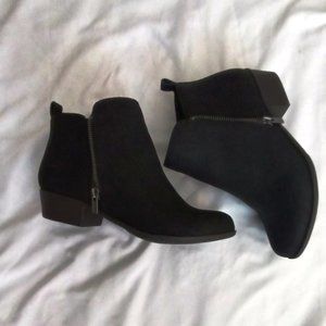 Lucky Brand Black Ankle Zip Up Boot